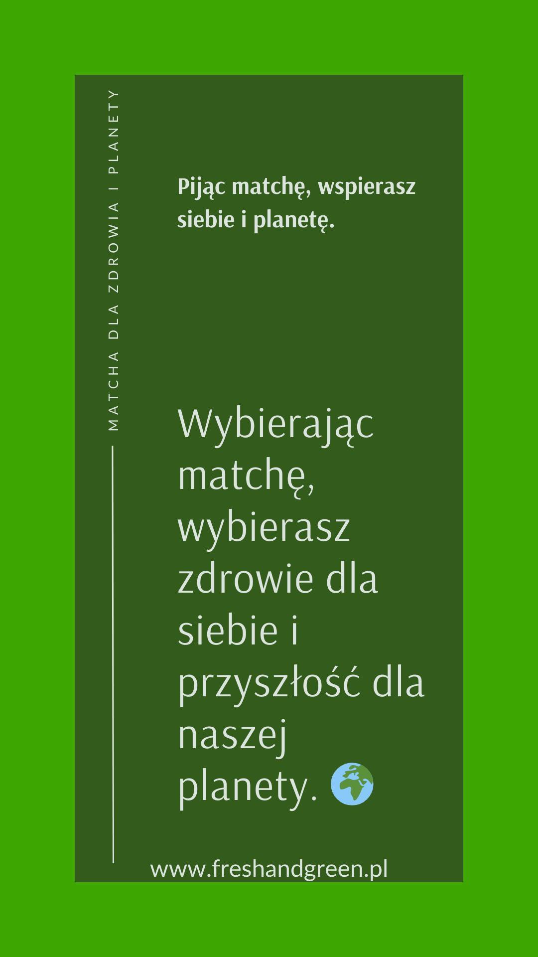 PIJĄC MATCHĘ, WSPIERASZ SIEBIE I PLANETĘ.
Wybierając matchę, wybierasz zdrowie dla siebie i przyszłość dla naszej planety. 🌍
Każda filiżanka matchy to wsparcie dla zrównoważonych metod uprawy i ekologii. 🌿
Z matchą dbasz o swoje zdrowie, jednocześnie wspierając środowisko. ♻️
Pij matchę, aby zadbać o lepszą przyszłość dla siebie i naszej planety. 🍵#freshandgreen #matcha #zdrowie #harmonia #wellnessSprawdź nasze profile:
Instagram: https://www.instagram.com/freshandgreen1/
Facebook: https://www.facebook.com/freshgreentea/
YouTube: https://www.youtube.com/@freshandgreen1
Nasza strona internetowa: https://www.freshandgreen.pl